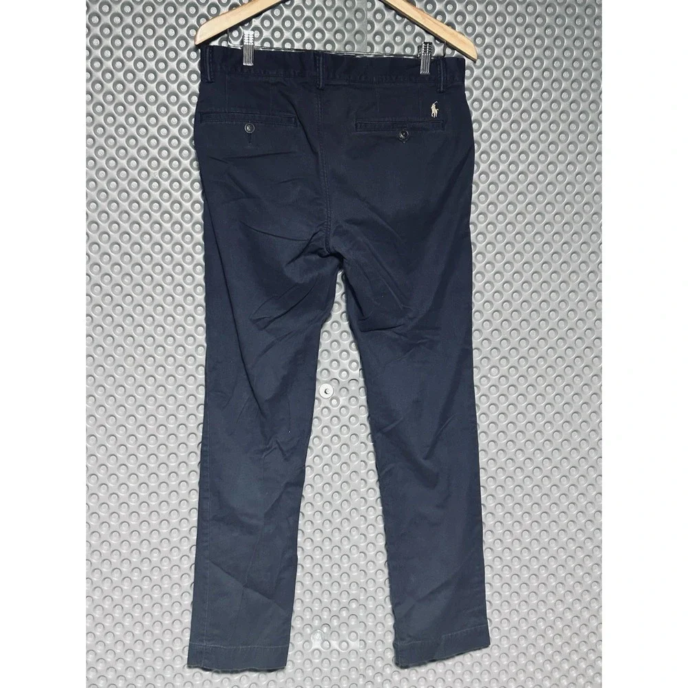 Polo Ralph Lauren Slim Stretch Chino Pants Navy Blue Men's 32x32 Flat Front